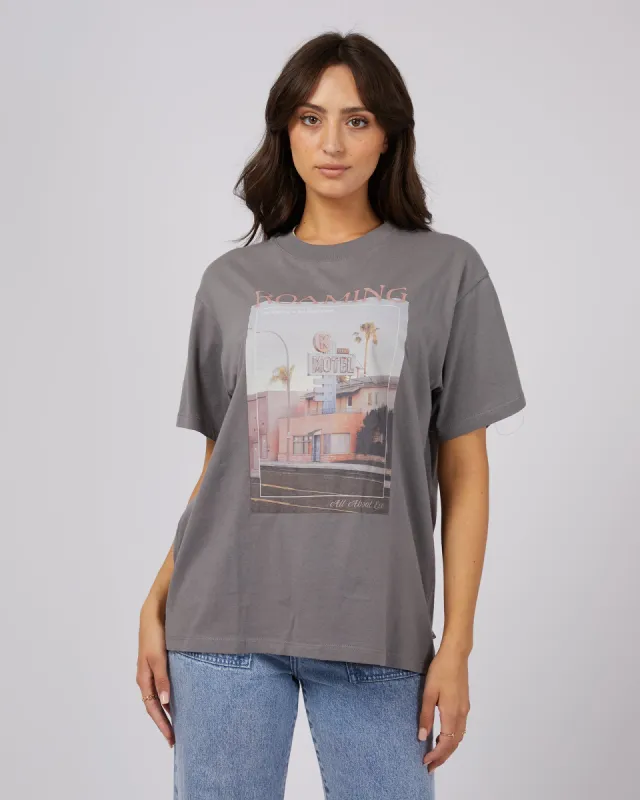 Destination Tee Charcoal sold by All About Eve