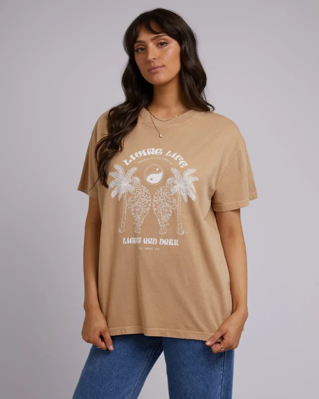Living Life Standard Tee Oatmeal sold by All About Eve