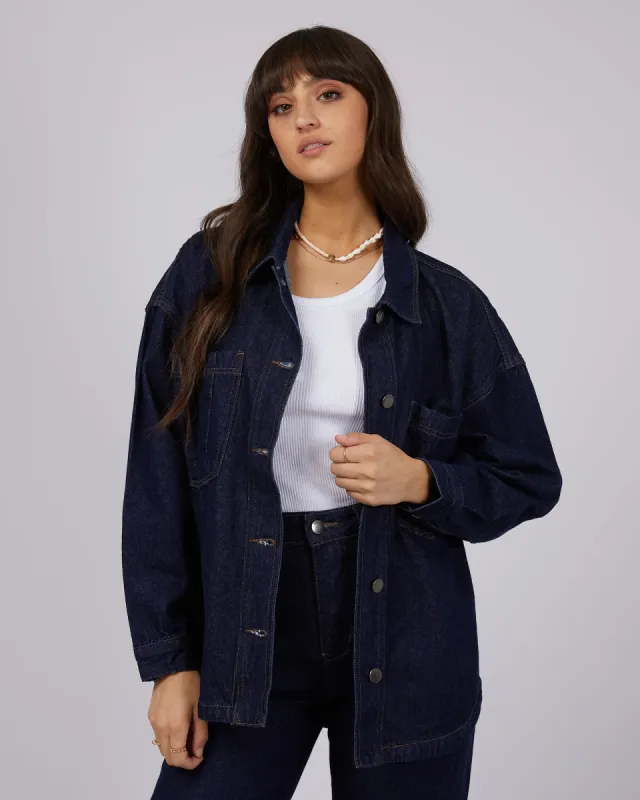 Dale Denim Shacket Organic Blue made by All About Eve