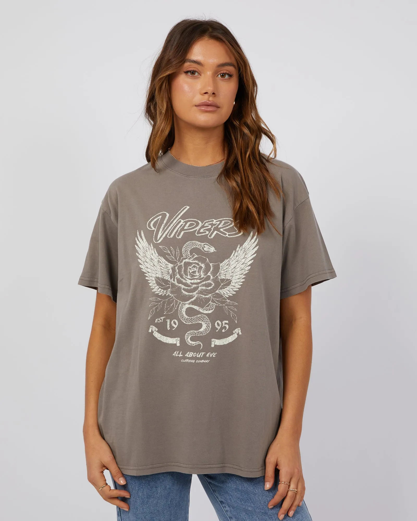 Viper Oversized Tee Charcoal sold by All About Eve