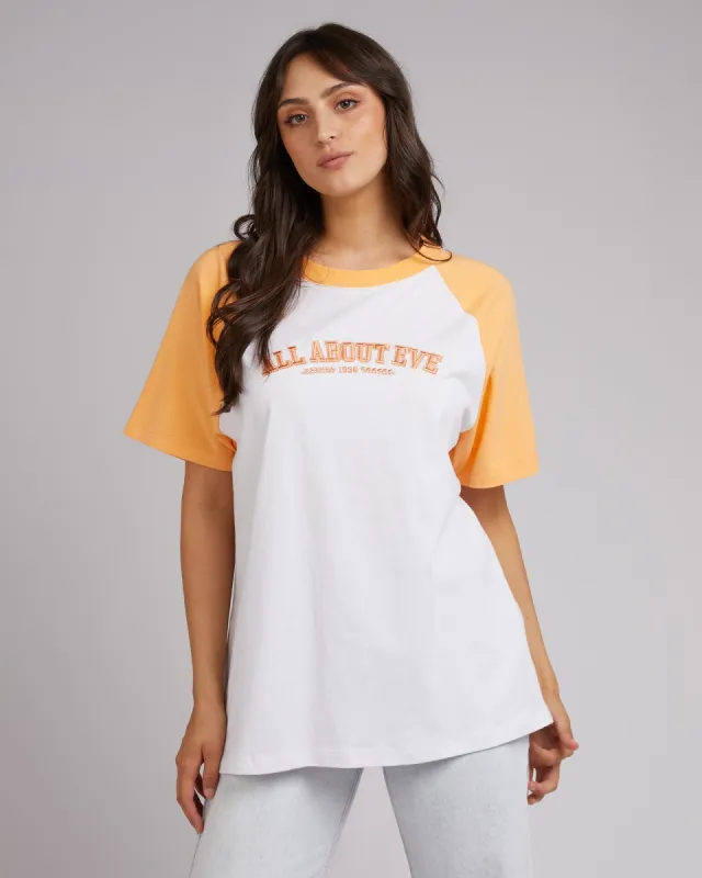Squad Raglan Tee Orange sold by All About Eve