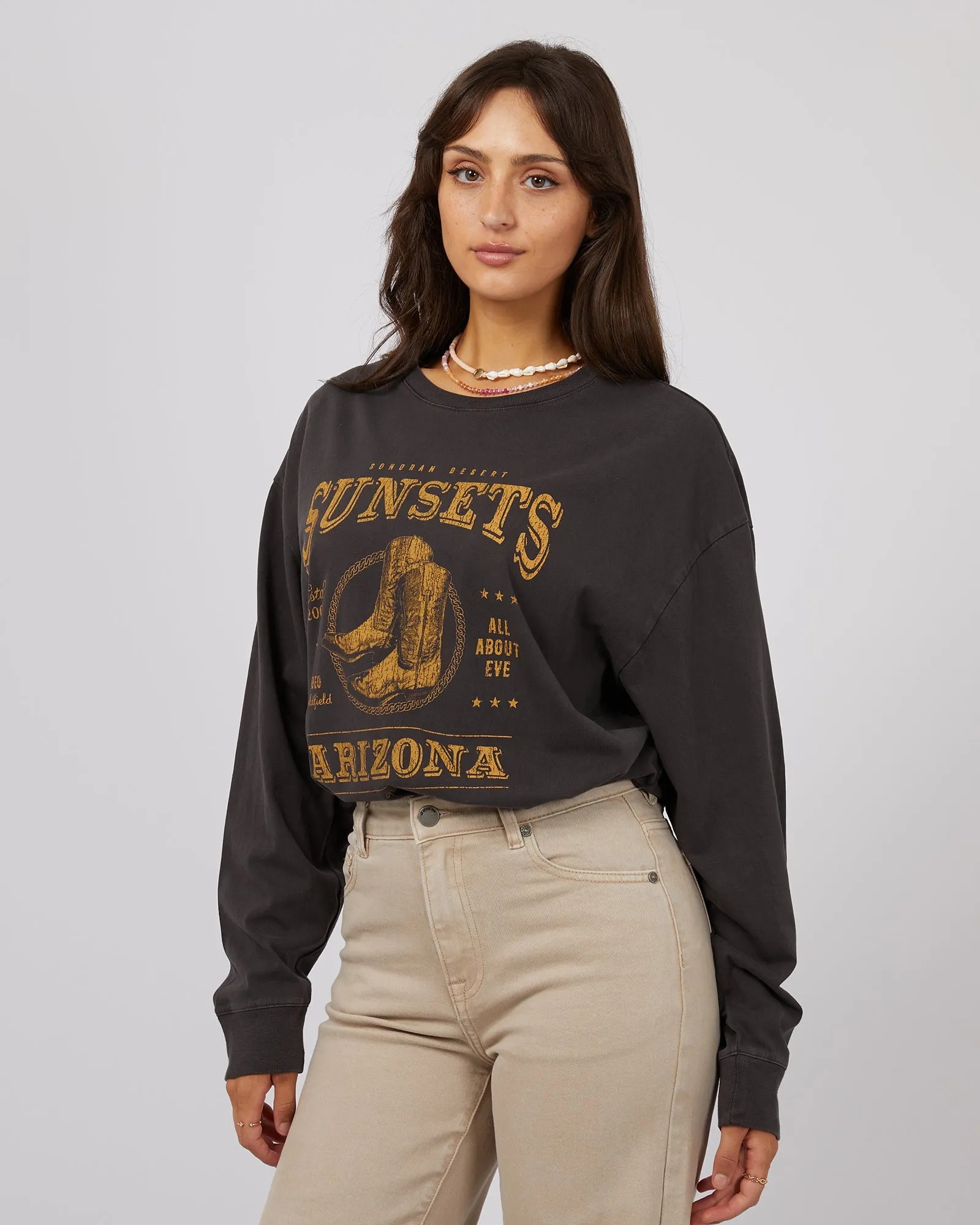 Birdie Long Sleeve Tee Washed Black sold by All About Eve product image thumbnail 4