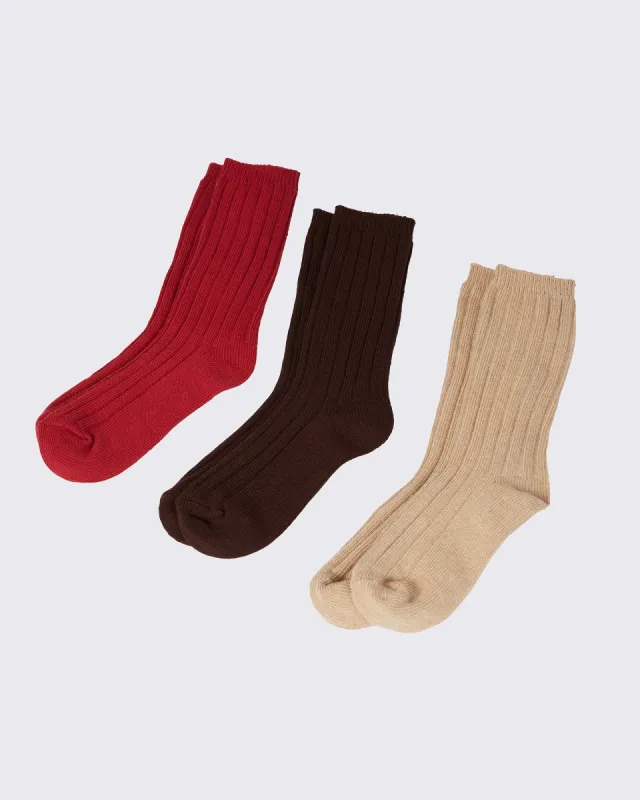 Hoxton 3 Pack Socks Multicoloured made by All About Eve