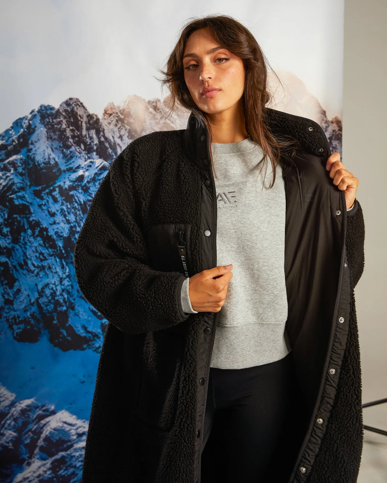 Active Teddy Longline Jacket Black sold by All About Eve