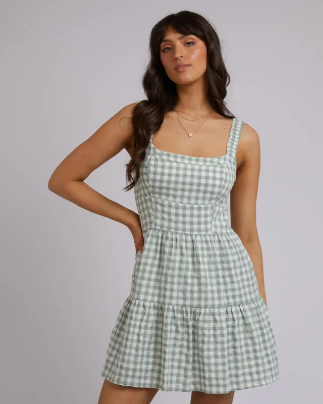 Frankie Mini Dress Sage sold by All About Eve