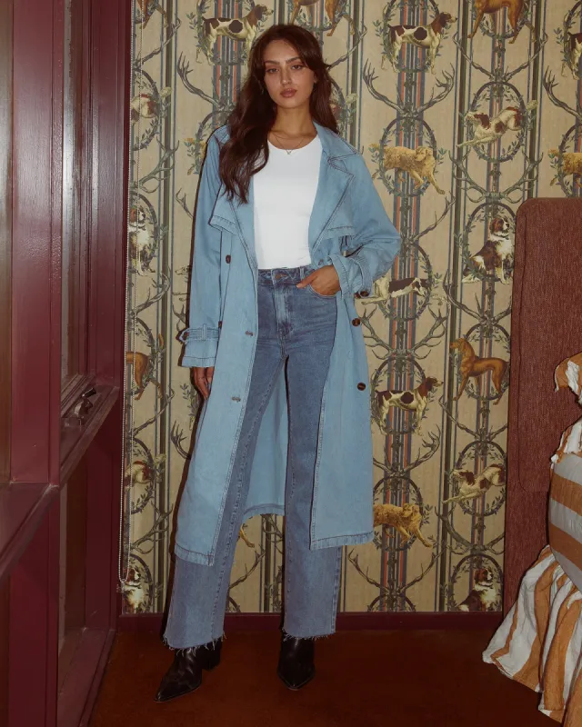 Rio Trench Coat Light Blue sold by All About Eve