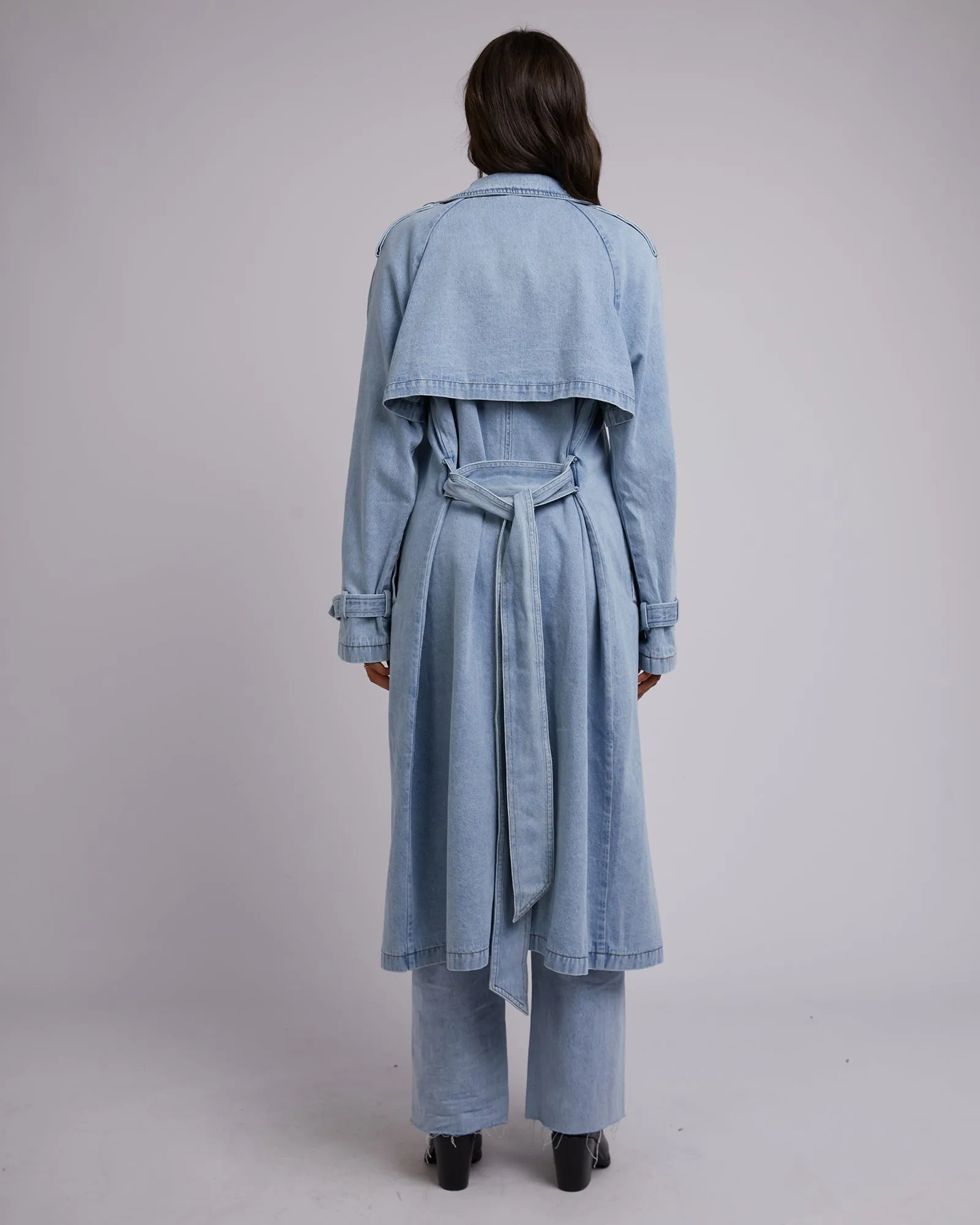 Rio Trench Coat Light Blue sold by All About Eve product image thumbnail 5
