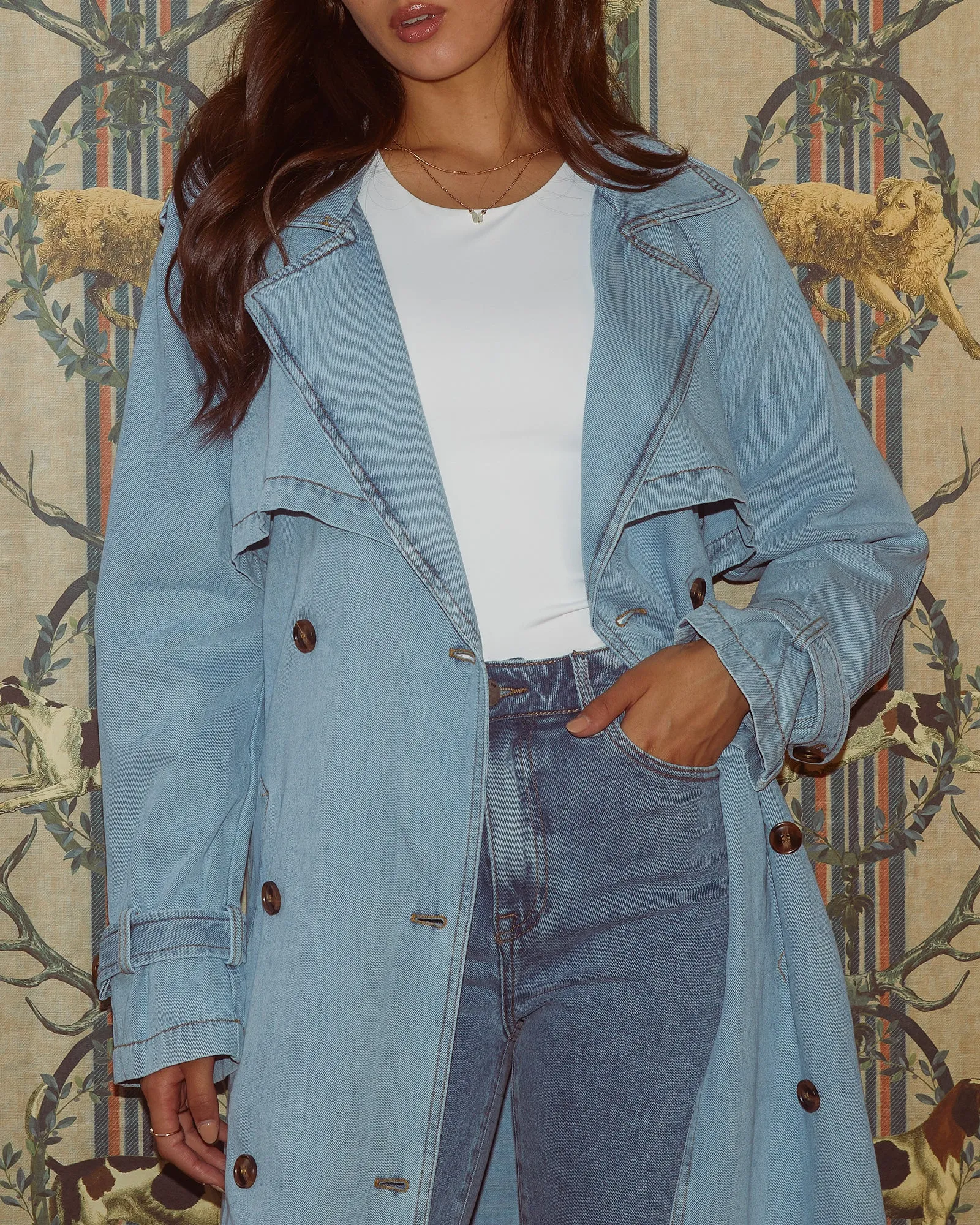 Rio Trench Coat Light Blue sold by All About Eve product image thumbnail 2