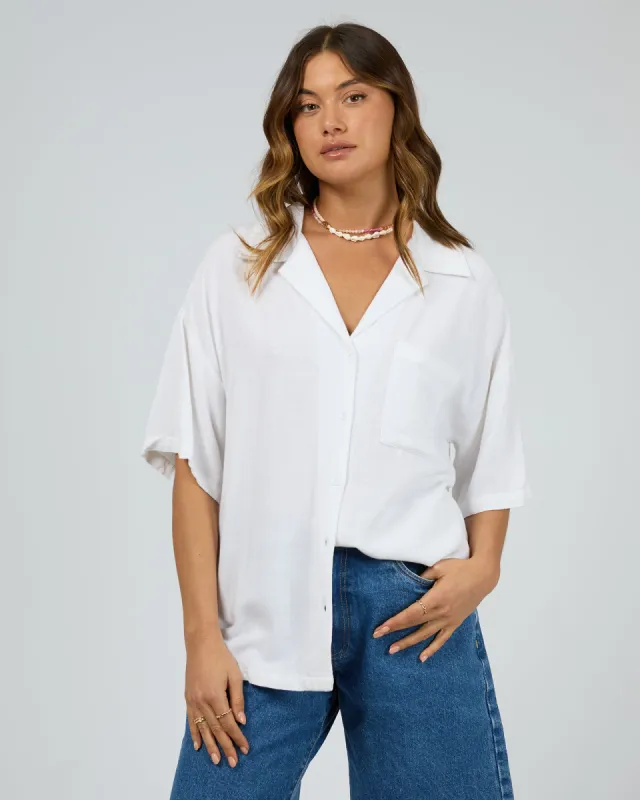 Luxe Linen Shirt Vintage White sold by All About Eve