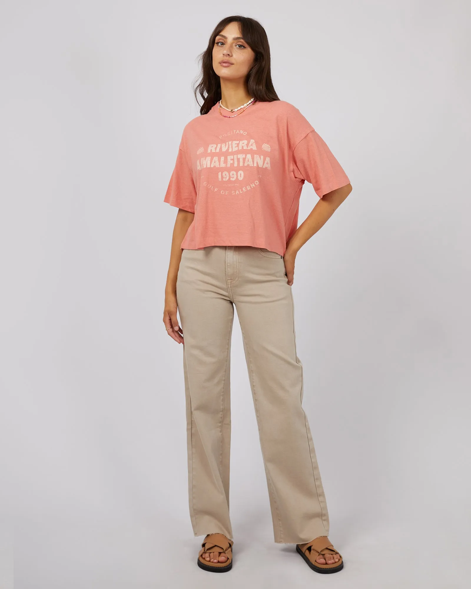 Riviera Oversized Crop Tee Rose sold by All About Eve product image thumbnail 2