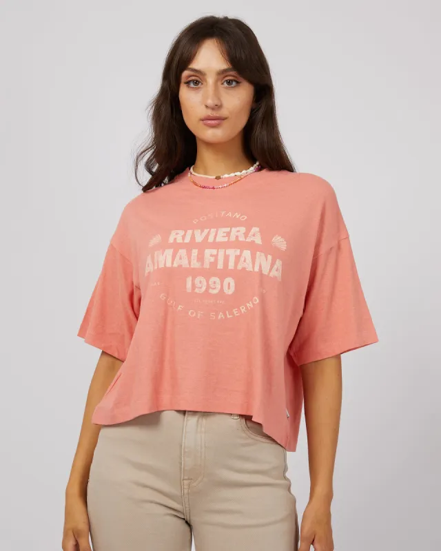 Riviera Oversized Crop Tee Rose sold by All About Eve