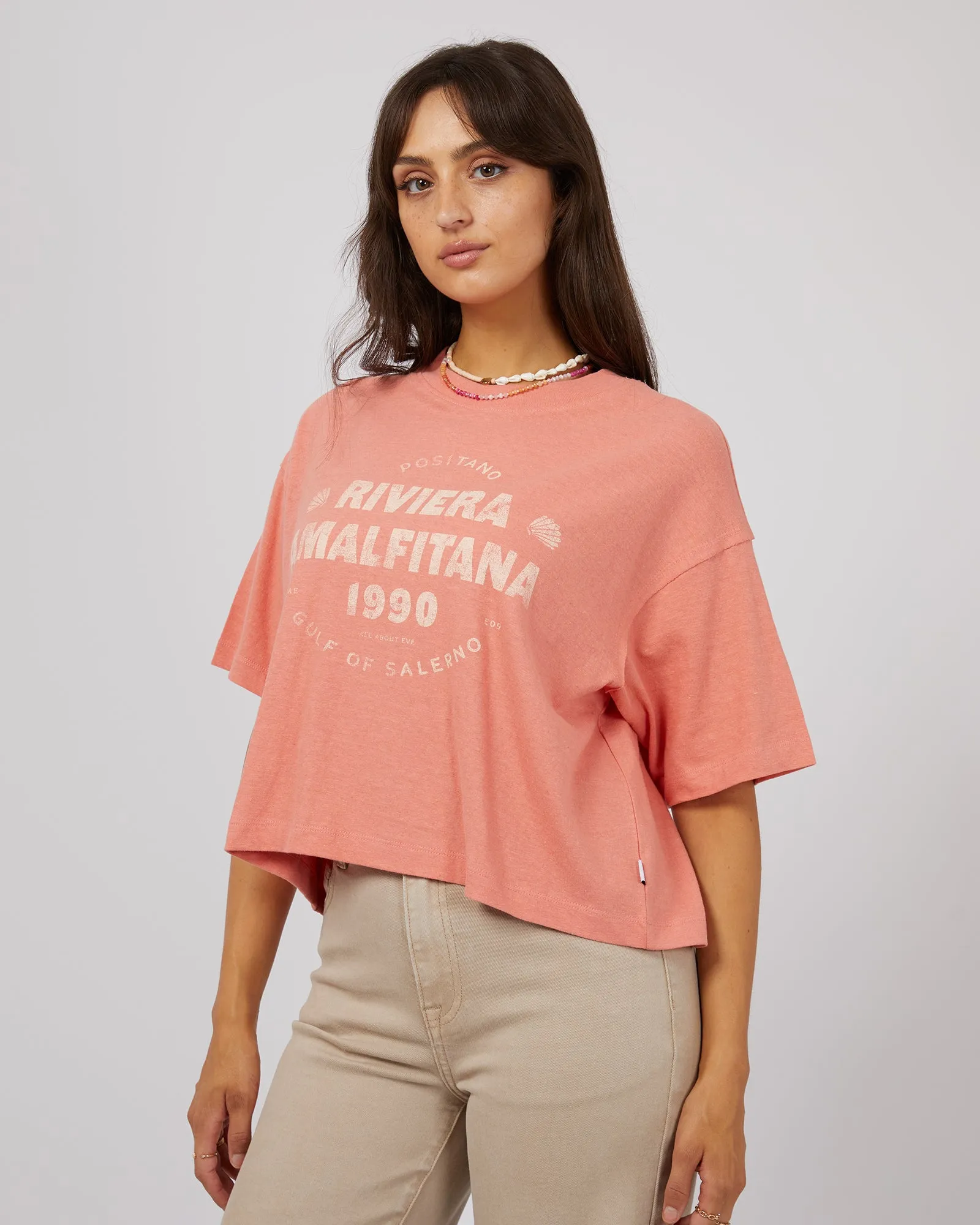 Riviera Oversized Crop Tee Rose sold by All About Eve product image thumbnail 4