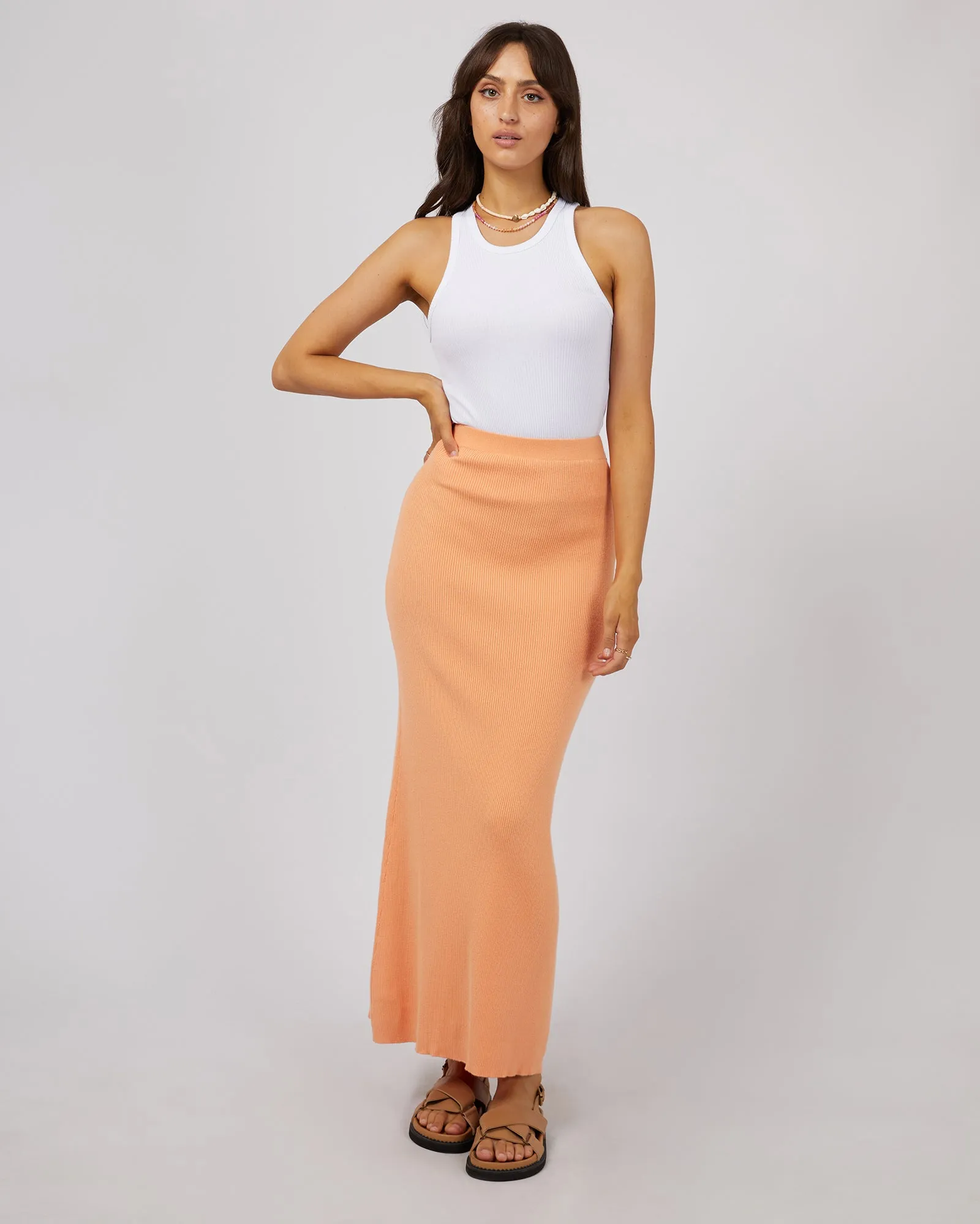 Henley Knit Skirt Orange sold by All About Eve product image thumbnail 2