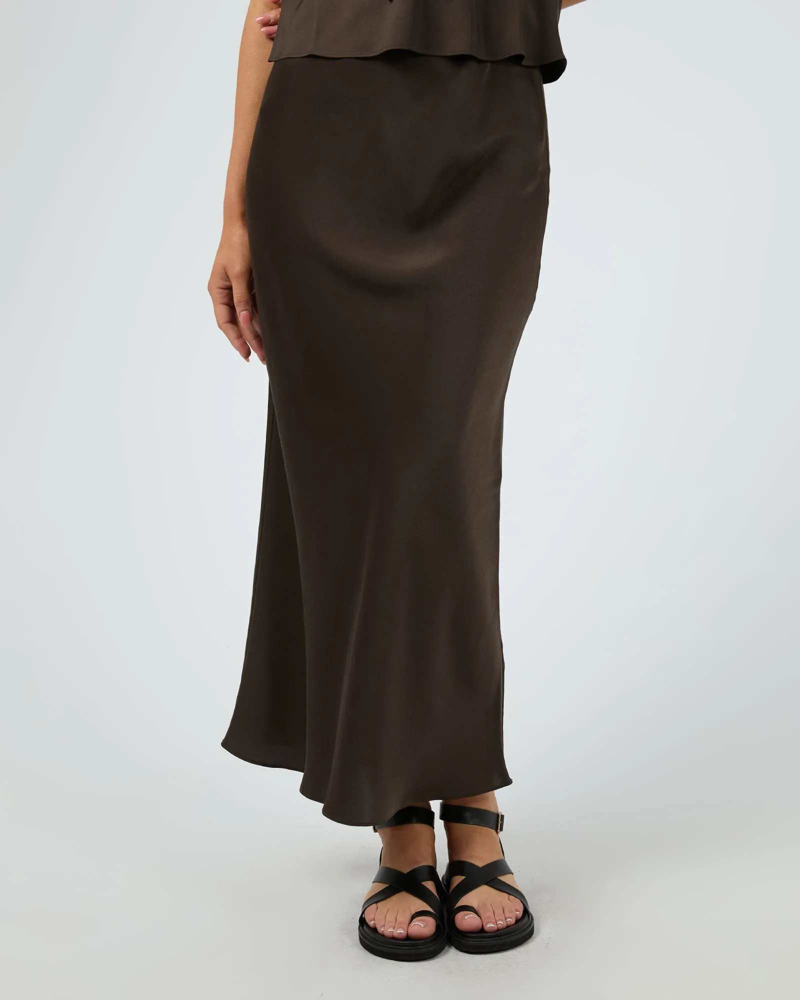 Aire Maxi Skirt Brown sold by All About Eve
