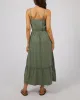 Luxe Linen Maxi Dress Khaki sold by All About Eve