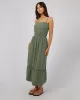 Luxe Linen Maxi Dress Khaki sold by All About Eve