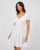 Luxe Linen Mini Dress Vintage White sold by All About Eve