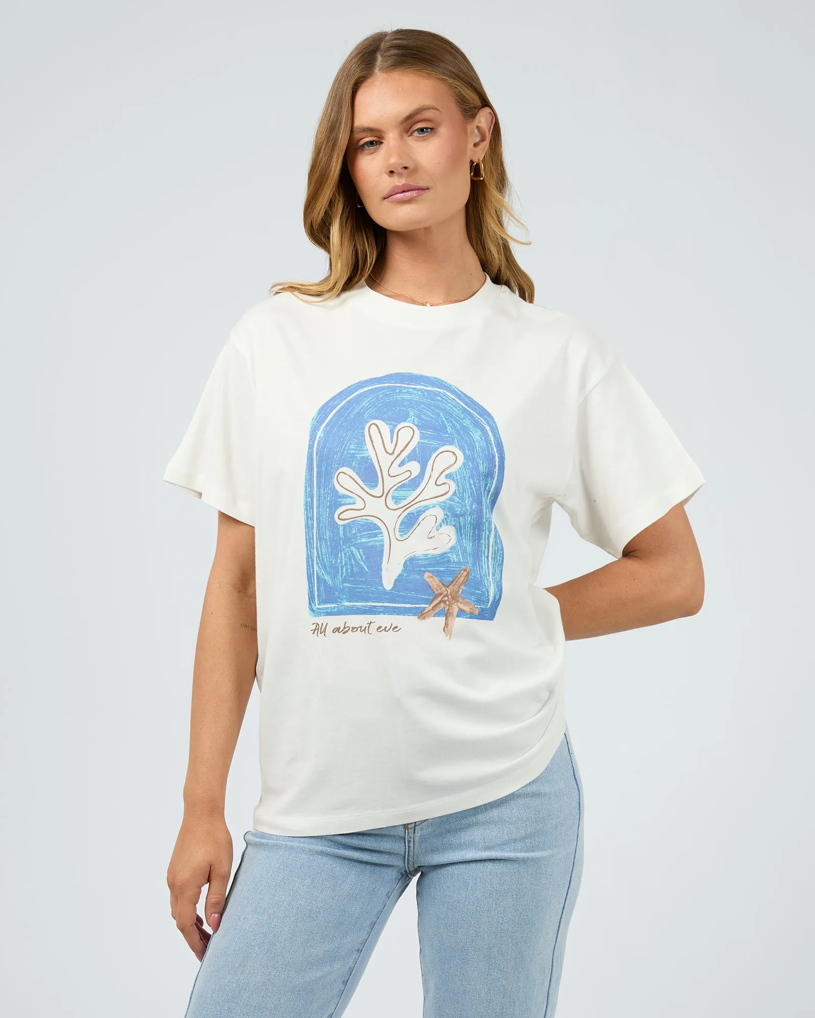 Coral Oversized Tee Vintage White sold by All About Eve