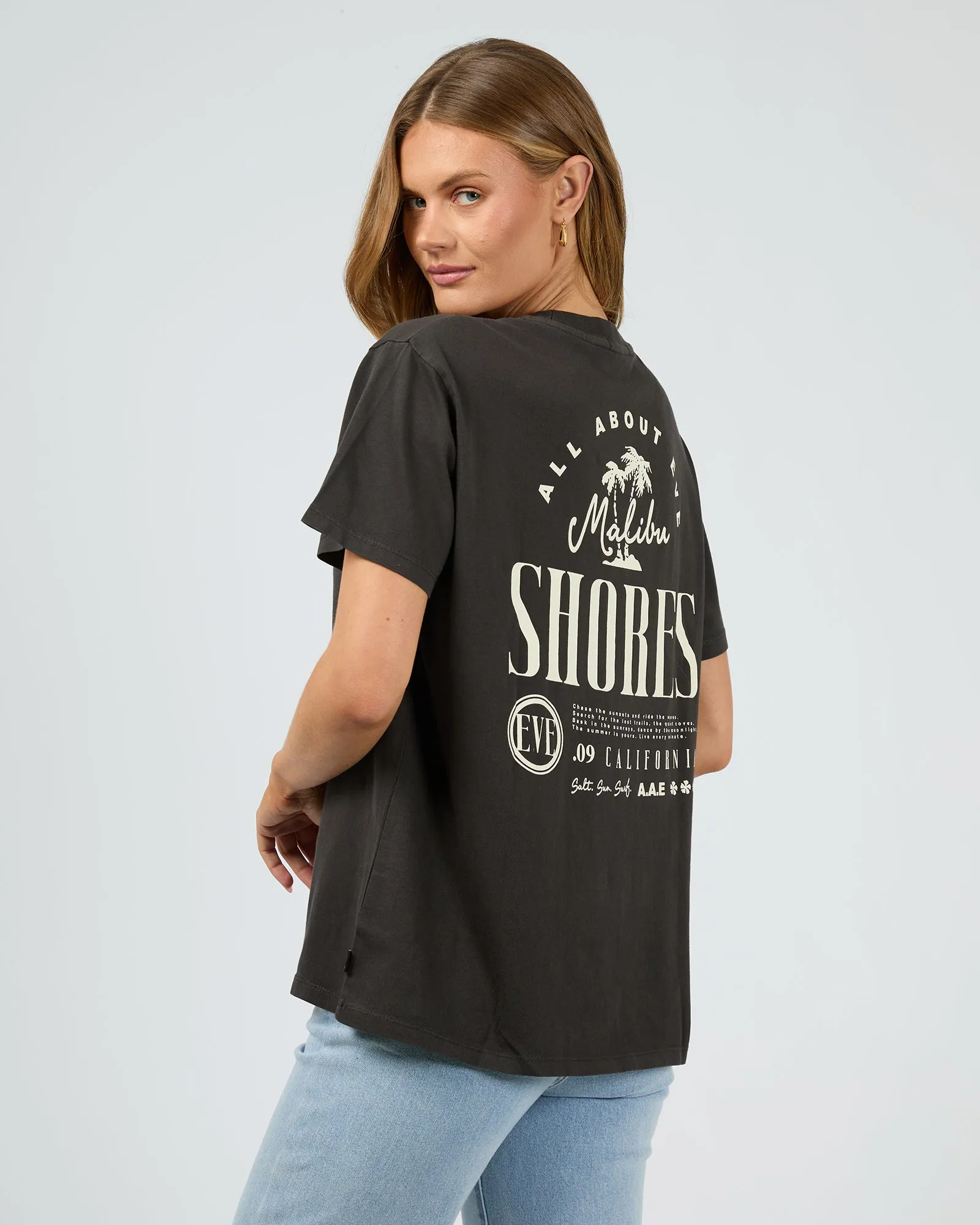 Malibu Shores Oversized Tee Washed Black sold by All About Eve