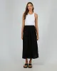 Luxe Linen Shirred Maxi Skirt Black sold by All About Eve
