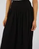 Luxe Linen Shirred Maxi Skirt Black sold by All About Eve