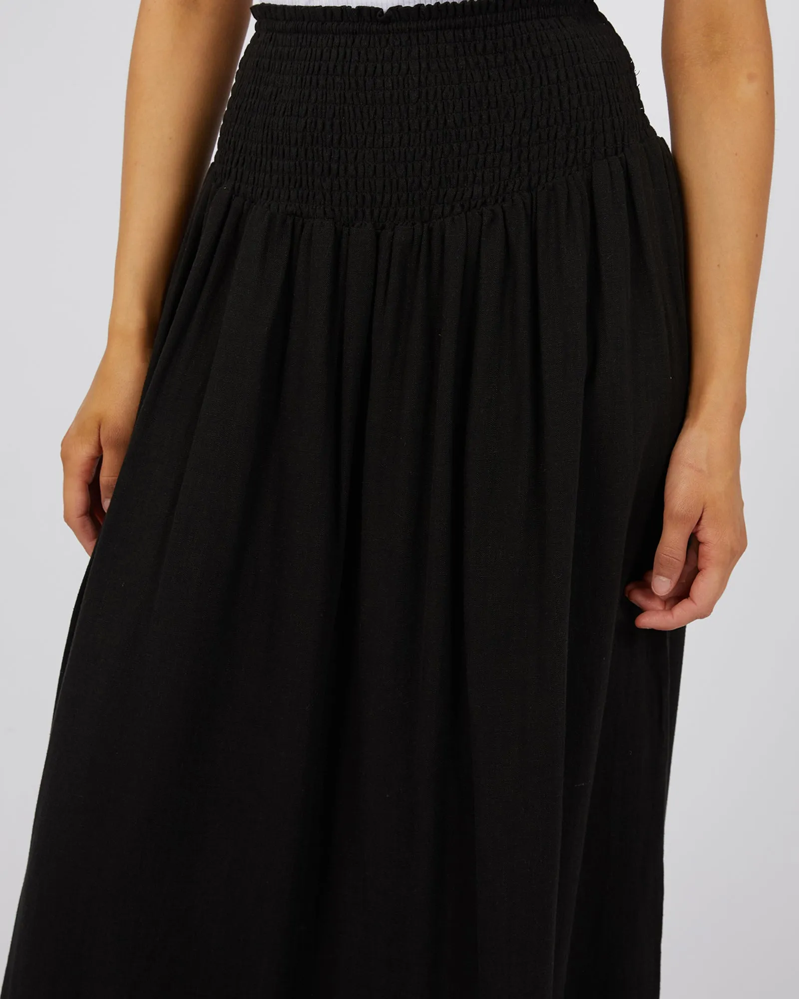 Luxe Linen Shirred Maxi Skirt Black sold by All About Eve product image thumbnail 5
