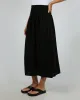 Luxe Linen Shirred Maxi Skirt Black sold by All About Eve