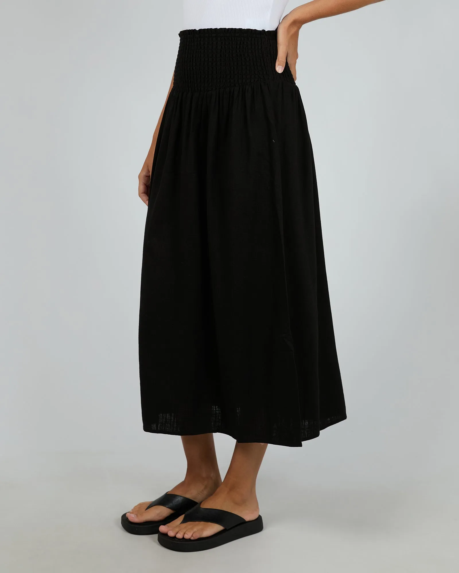 Luxe Linen Shirred Maxi Skirt Black sold by All About Eve product image thumbnail 4