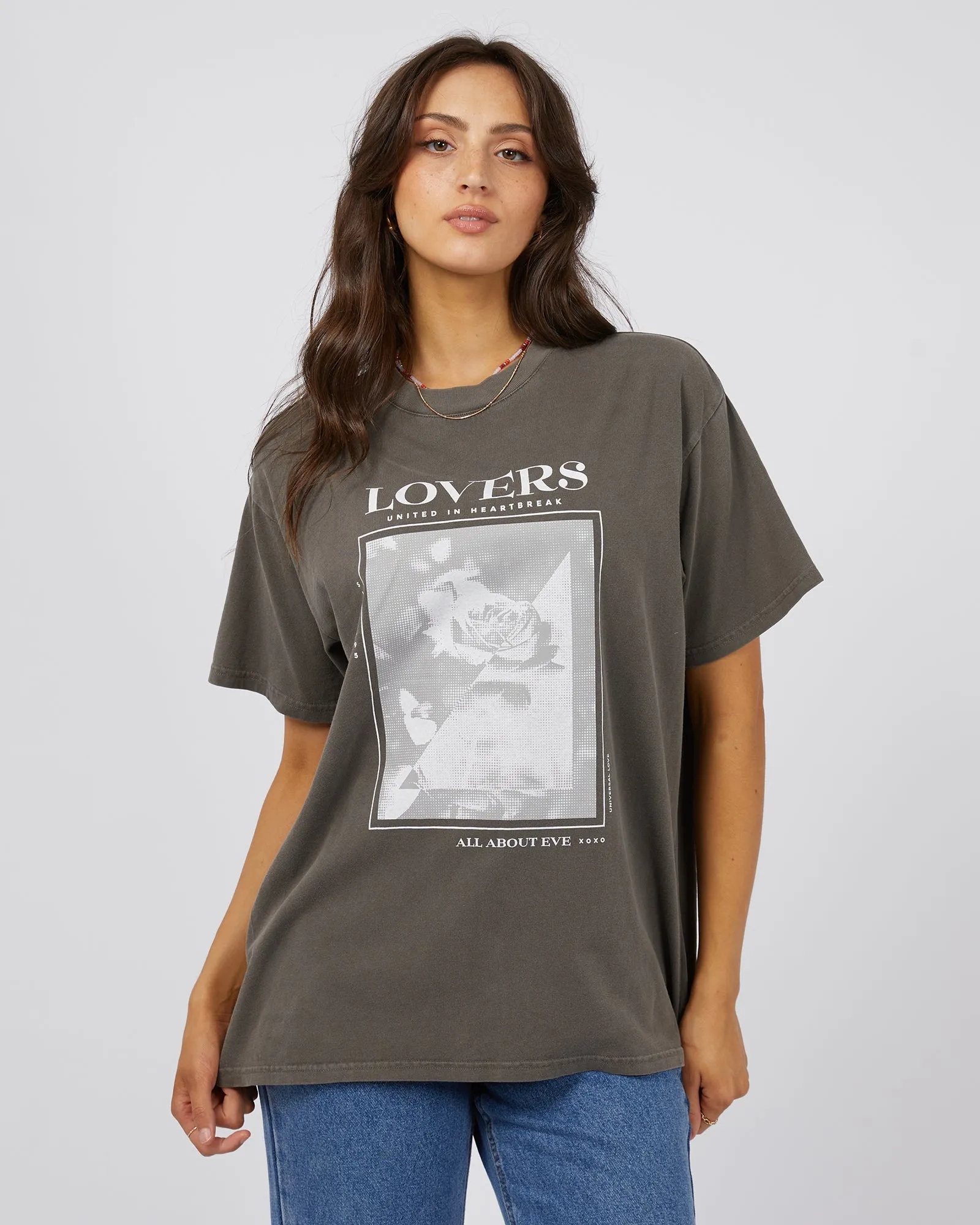 Lovers Oversized Tee Charcoal sold by All About Eve