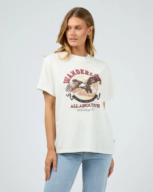 Wanderlust Oversized Tee Vintage White sold by All About Eve