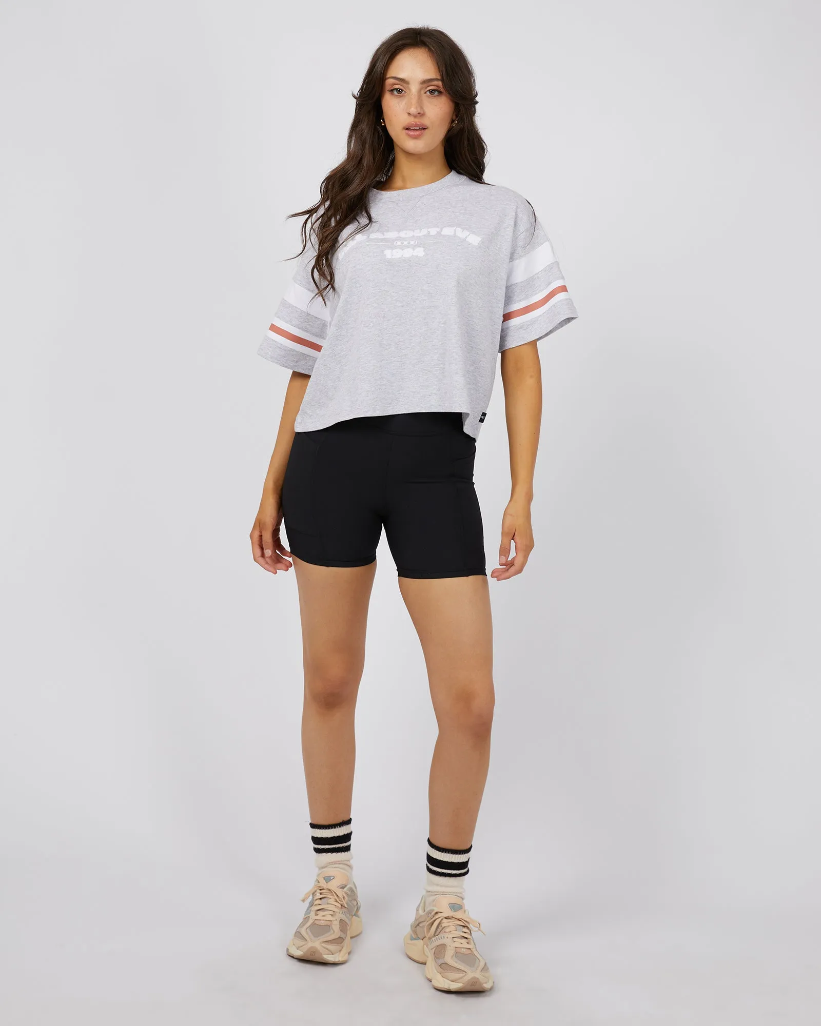 Eve Lazy Crop Tee Grey Marle sold by All About Eve product image thumbnail 2