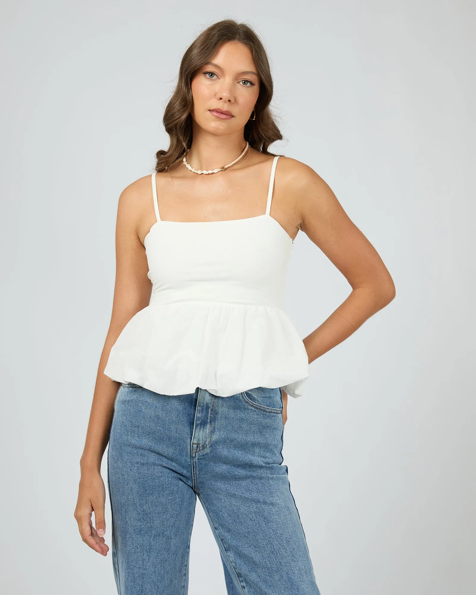 Nina Bubble Top Vintage White sold by All About Eve