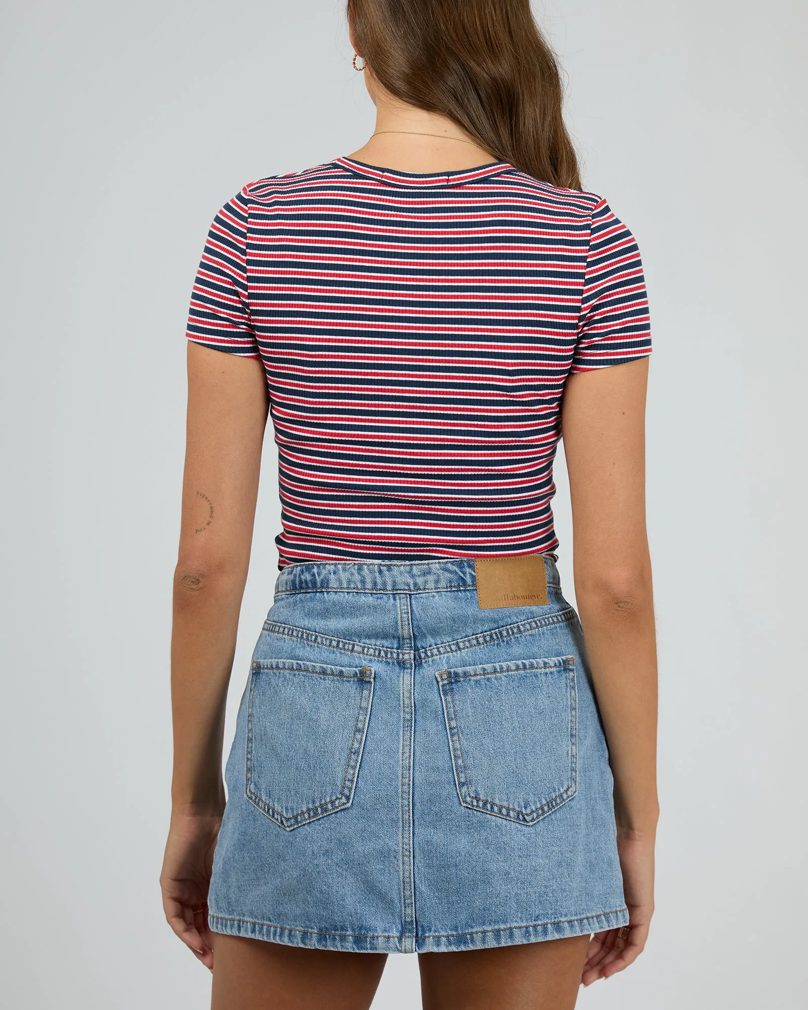 Eve Rib Stripe Tee Navy sold by All About Eve product image thumbnail 3