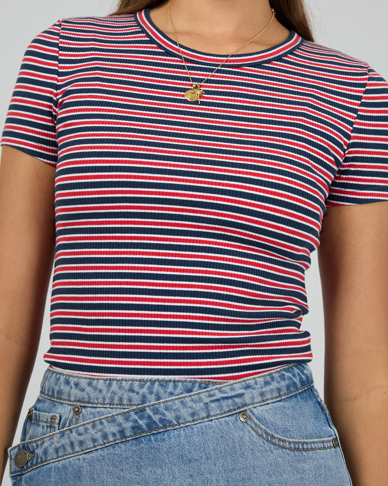Eve Rib Stripe Tee Navy sold by All About Eve product image thumbnail 5