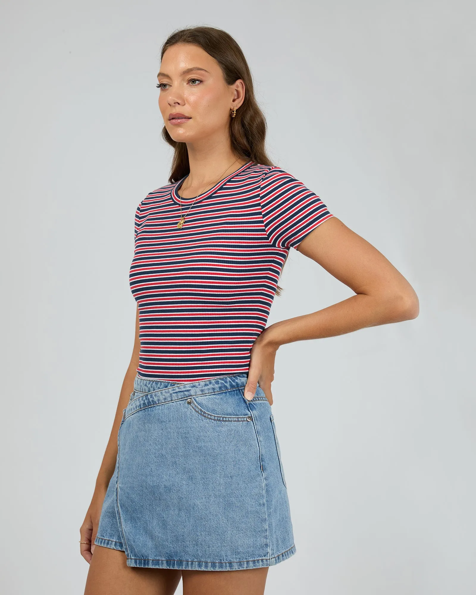 Eve Rib Stripe Tee Navy sold by All About Eve product image thumbnail 4