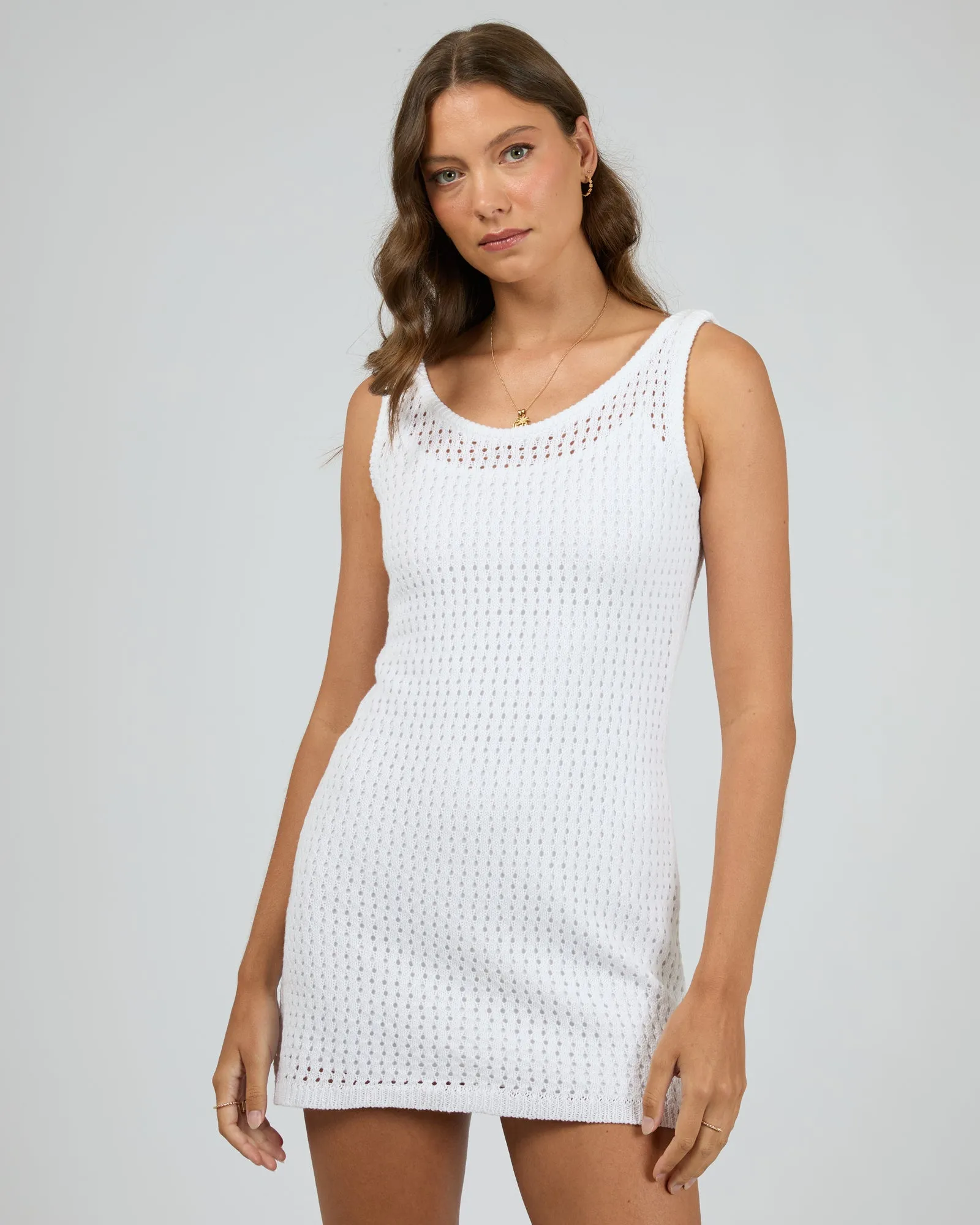 Crochet Mini Dress Vintage White sold by All About Eve