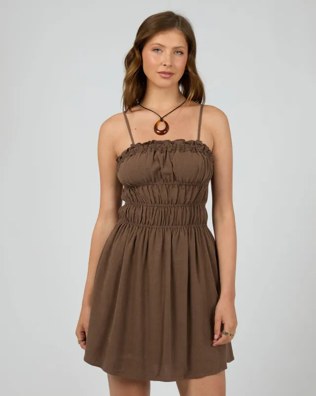 Toledo Mini Dress Brown sold by All About Eve