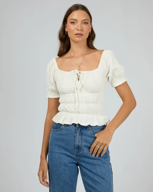 Priscilla Top White sold by All About Eve