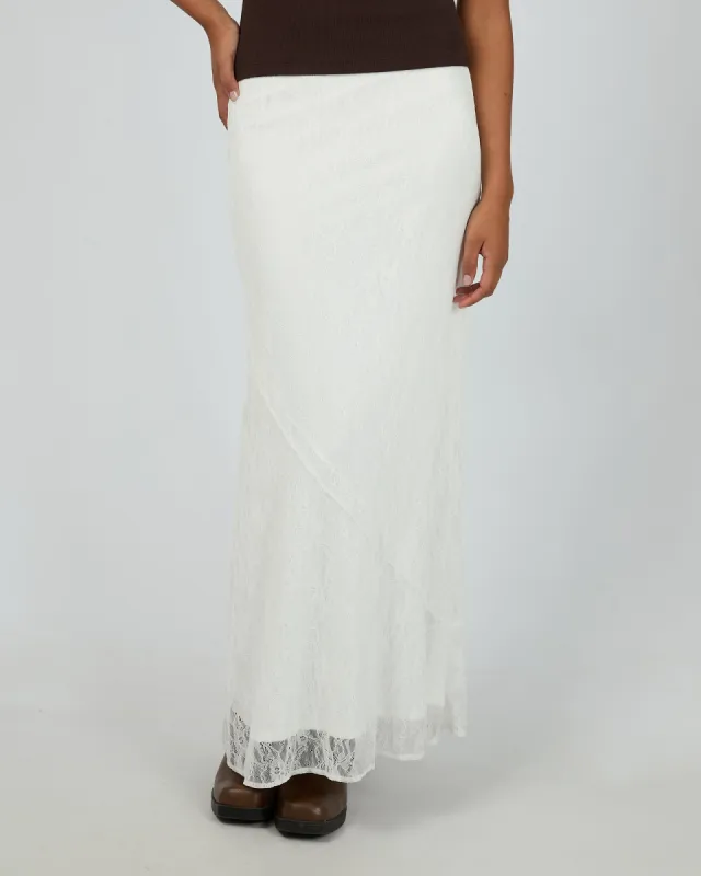 Camile Lace Maxi Skirt White sold by All About Eve