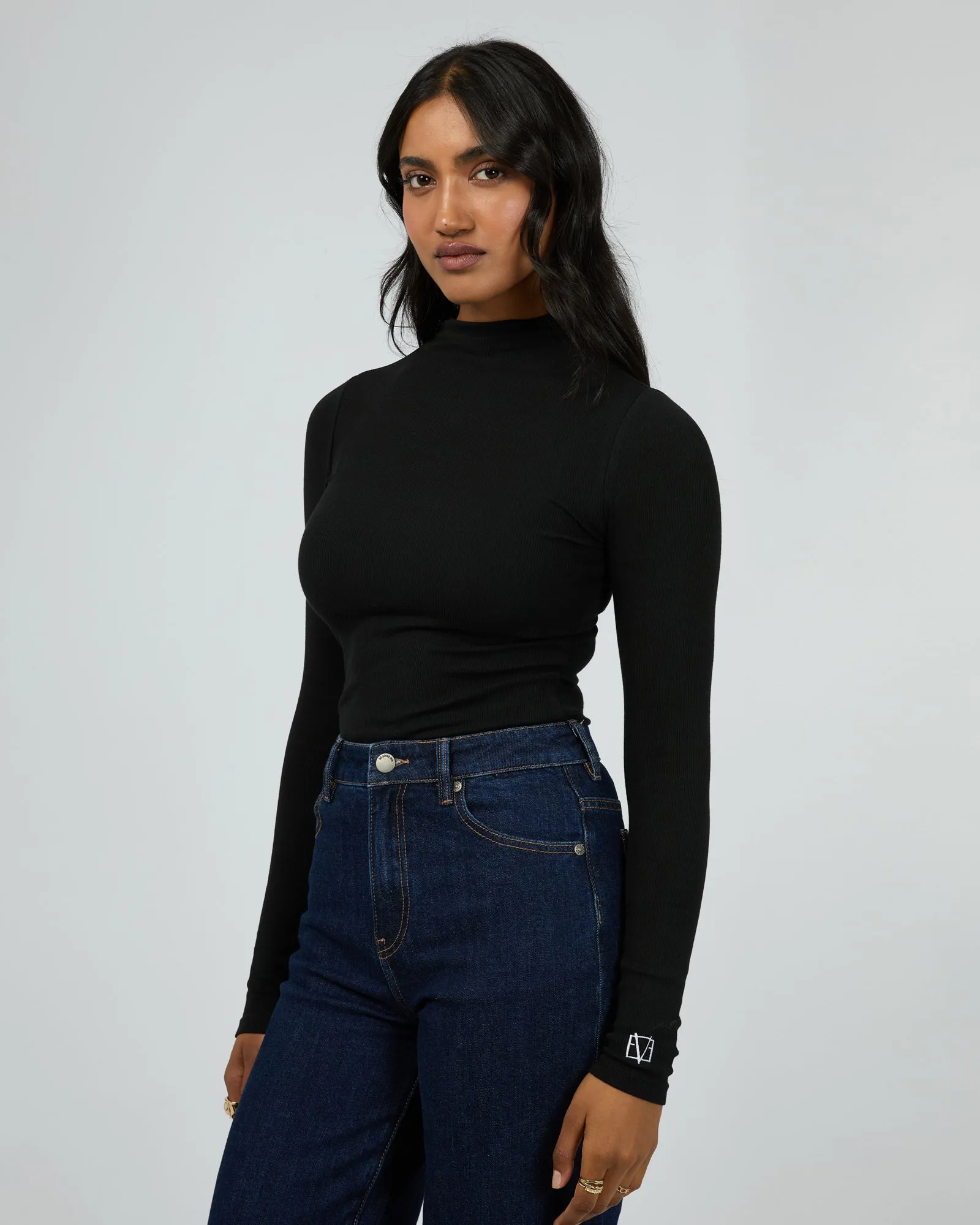 Icon Mock Neck L/S Top Black sold by All About Eve product image thumbnail 4