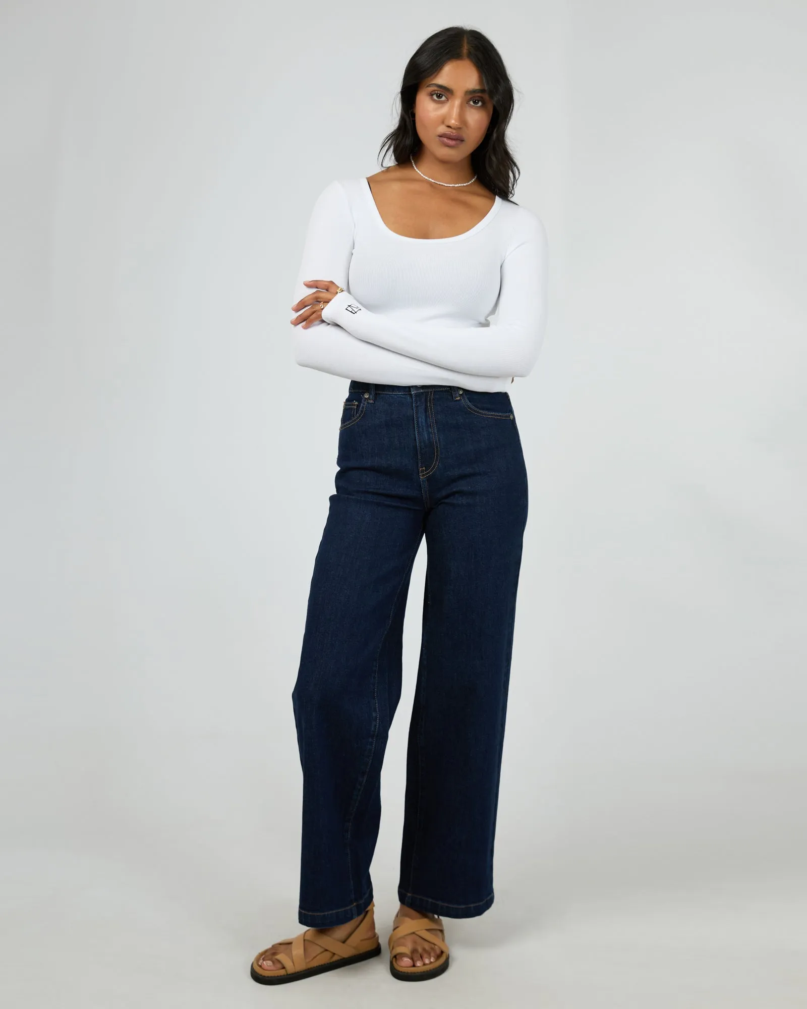 Icon Scoop Neck L/S Top White sold by All About Eve product image thumbnail 2