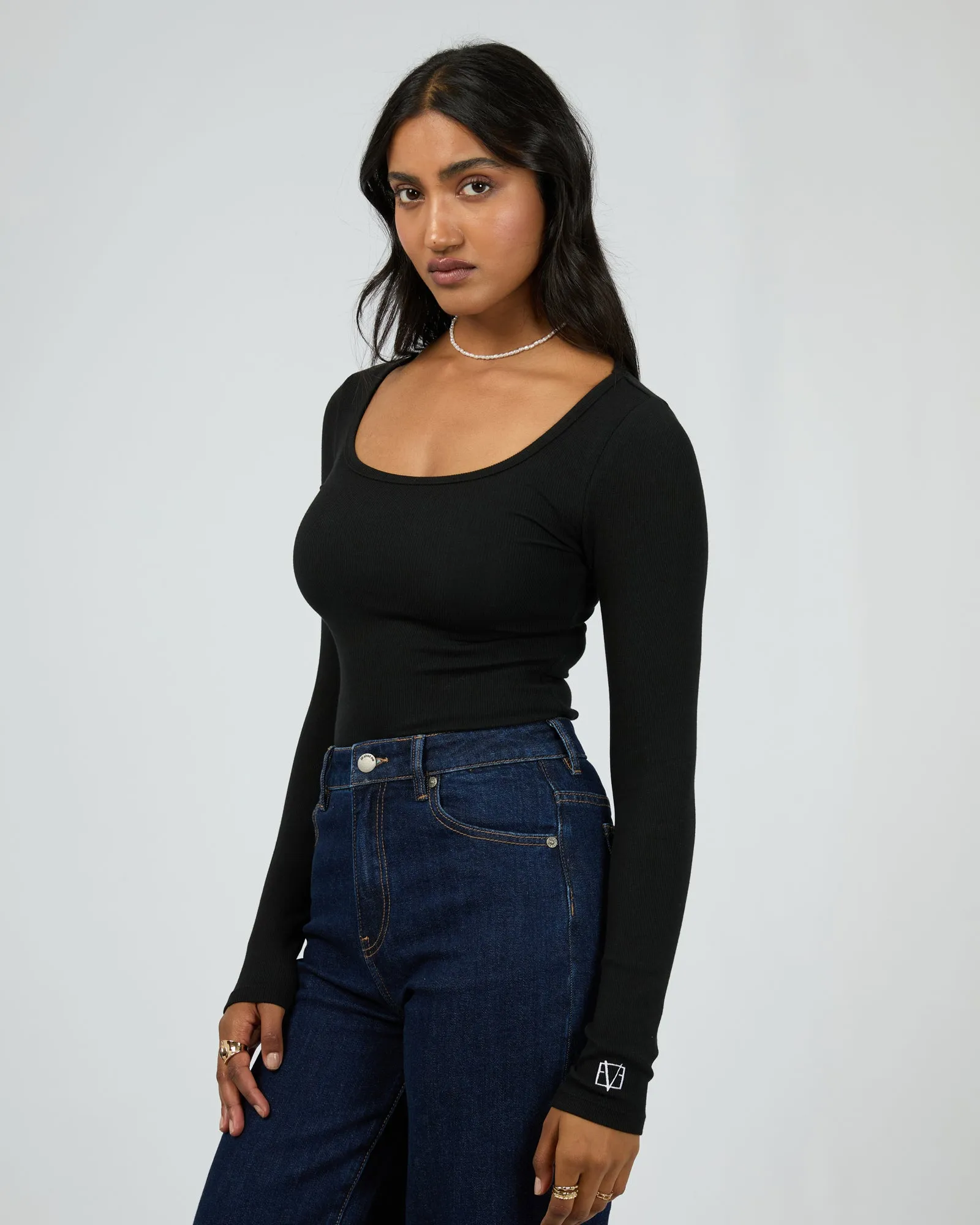 Icon Scoop Neck L/S Top Black sold by All About Eve product image thumbnail 4