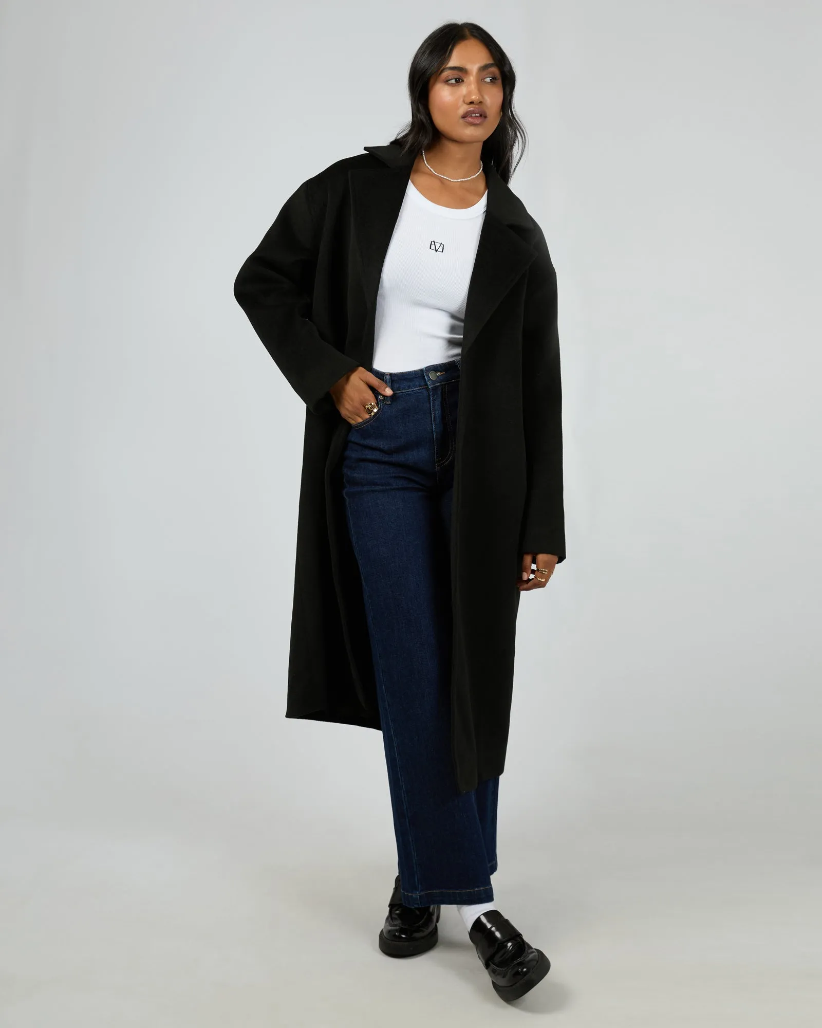 Eve Luxe Basic Coat Black sold by All About Eve