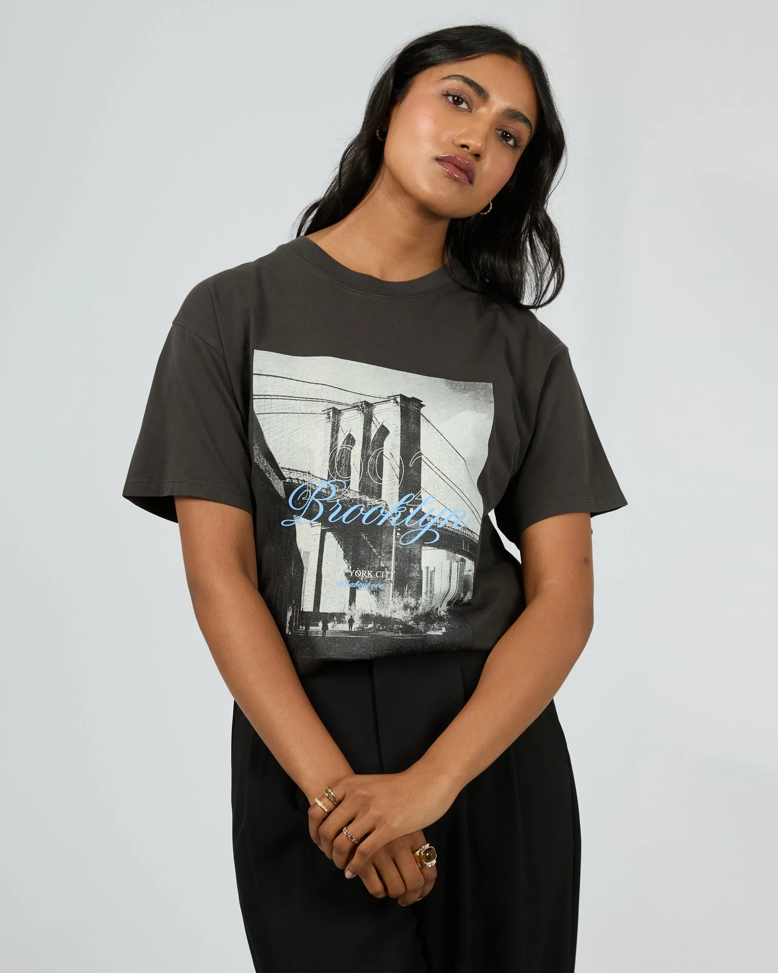 Brooklyn Oversized Tee Washed Black sold by All About Eve