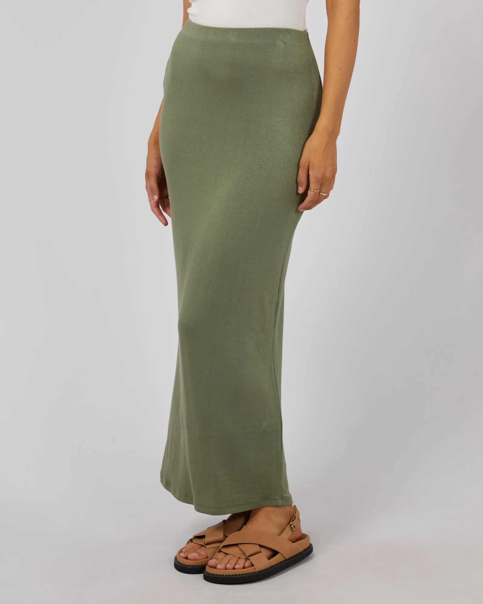 Eve Every Day Maxi Skirt Khaki sold by All About Eve