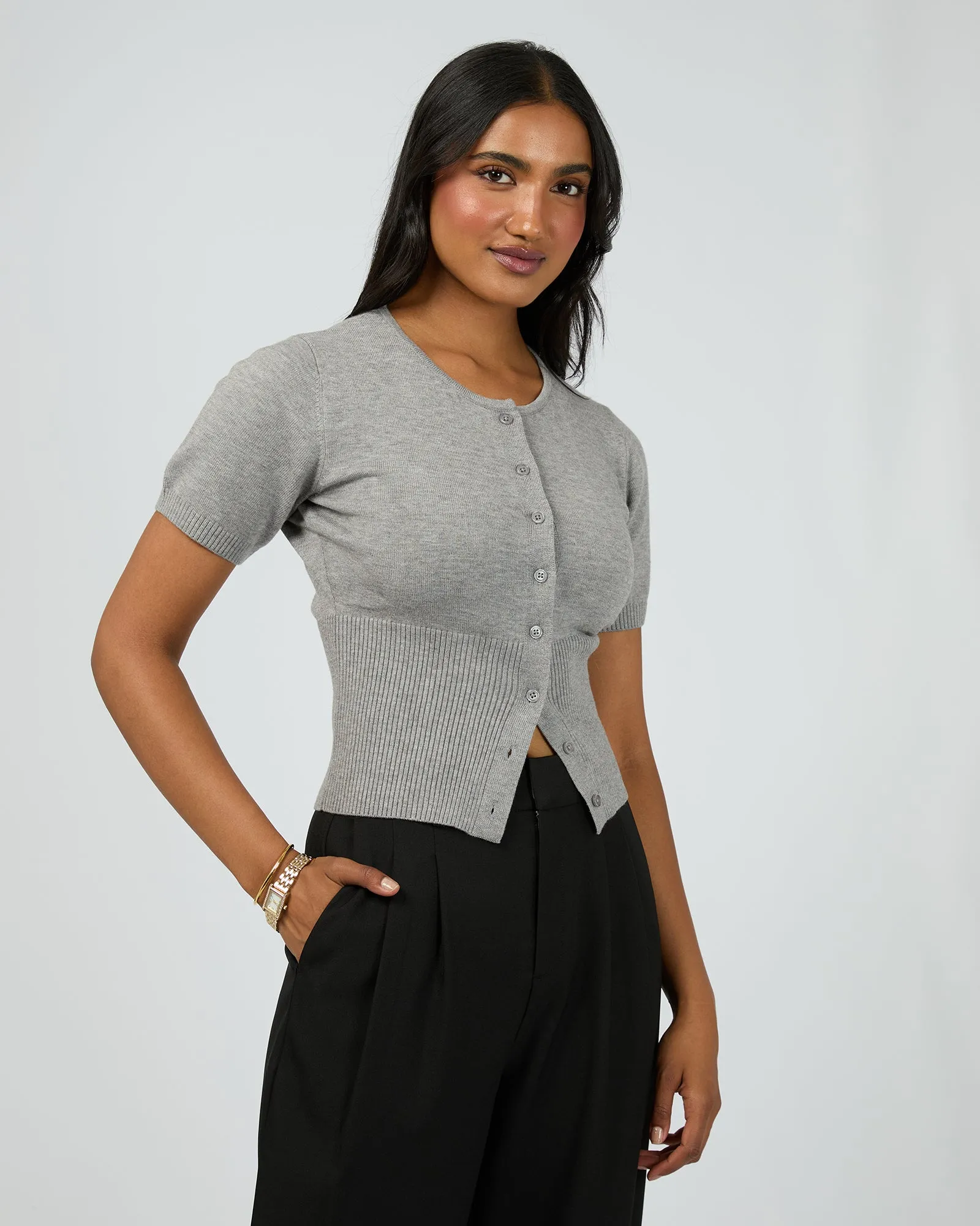 Patricia S/S Cardigan Grey Marle sold by All About Eve product image thumbnail 4