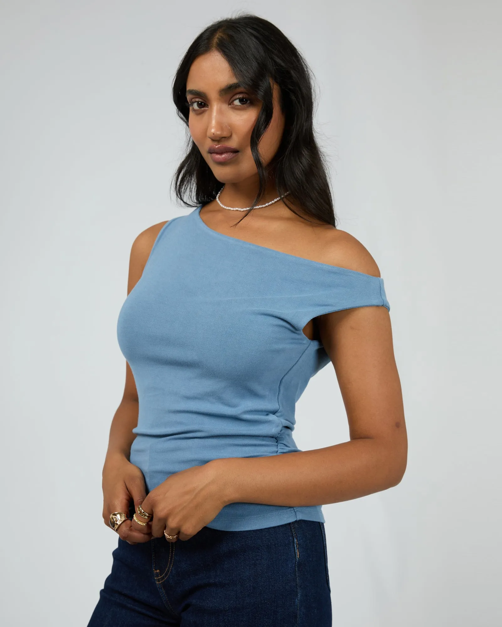 Kylie Off Shoulder Top Blue sold by All About Eve product image thumbnail 4