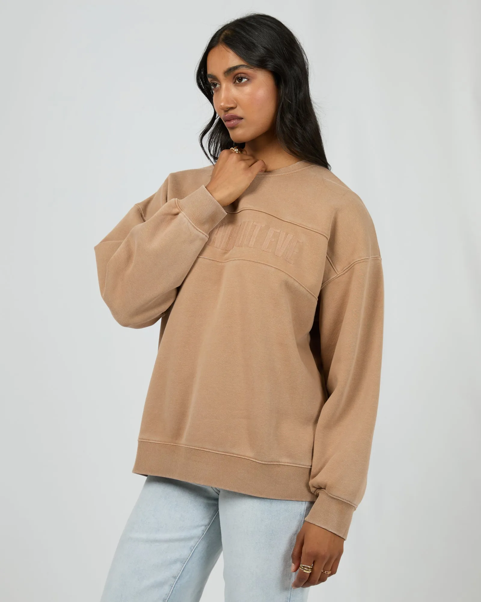 Vital Washed Oversized Crew Tan sold by All About Eve product image thumbnail 4