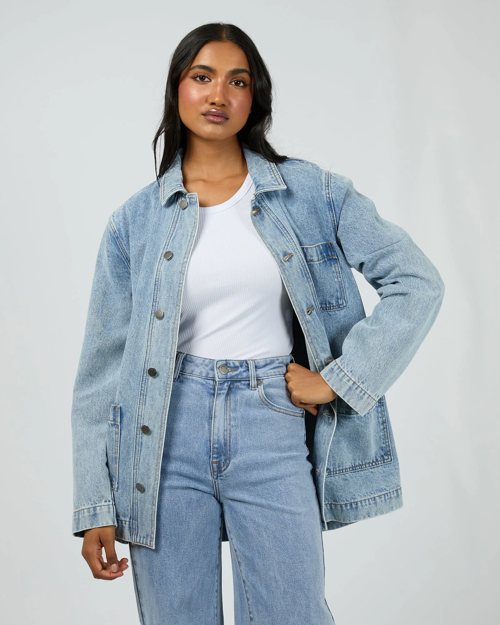 Billie Shacket Light Blue sold by All About Eve