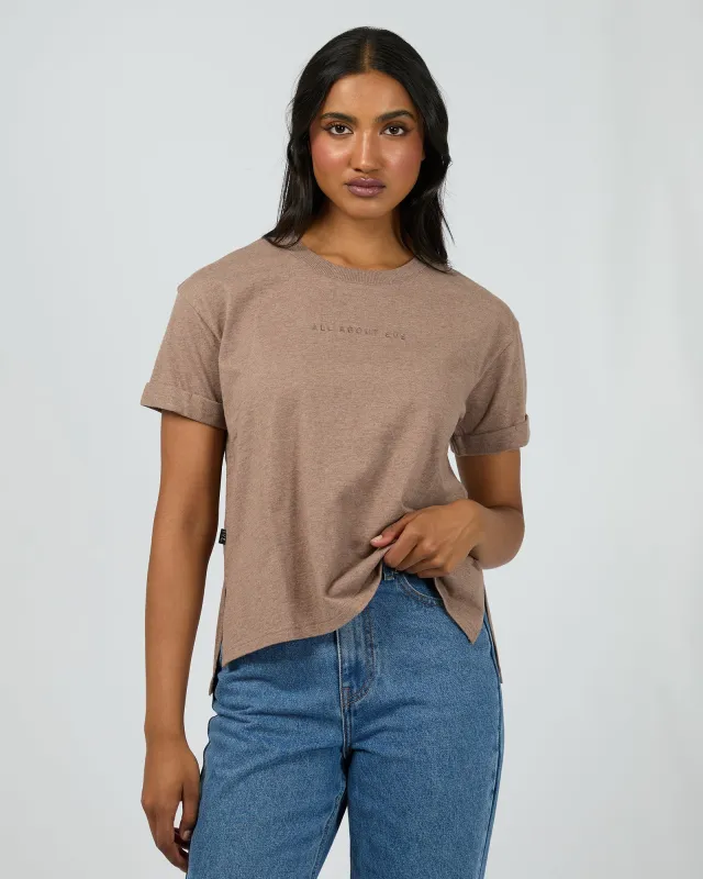 Aae Washed Tee Choc Marle sold by All About Eve